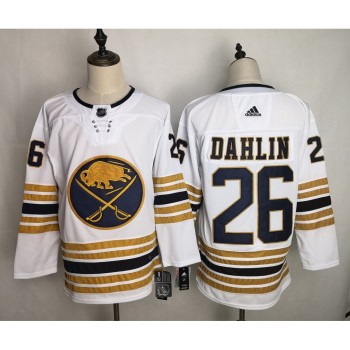 Men's Buffalo Sabres #26 Rasmus Dahlin 2019 White 50th Season Stitched NHL Jersey Men's Buffalo Sabres #26 Rasmus Dahlin 2019 White 50th Season Stitched NHL Jersey