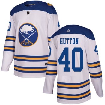 Men's Buffalo Sabres #40 Carter Hutton White Stitched NHL Jersey Men's Buffalo Sabres #40 Carter Hutton White Stitched NHL Jersey