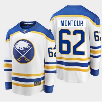 Men's Buffalo Sabres #62 Brandon Montour White Away Breakaway Player 2020-21 Jersey Men's Buffalo Sabres #62 Brandon Montour White Away Breakaway Player 2020-21 Jersey