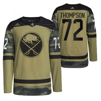 Men's Buffalo Sabres #72 Tage Thompson 2022 Camo Military Appreciation Night Stitched Jersey Men's Buffalo Sabres #72 Tage Thompson 2022 Camo Military Appreciation Night Stitched Jersey