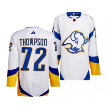 Men's Buffalo Sabres #72 Tage Thompson White 2022/23 Reverse Retro Stitched Jersey Men's Buffalo Sabres #72 Tage Thompson White 2022/23 Reverse Retro Stitched Jersey