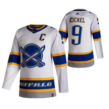 Men's Buffalo Sabres #9 Jack Eichel White 2020-21 Reverse Retro Stitched Jersey Men's Buffalo Sabres #9 Jack Eichel White 2020-21 Reverse Retro Stitched Jersey