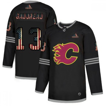 Men's Calgary Flames #13 Johnny Gaudreau 2020 Grey USA Flag Stitched NHL Jersey Men's Calgary Flames #13 Johnny Gaudreau 2020 Grey USA Flag Stitched NHL Jersey