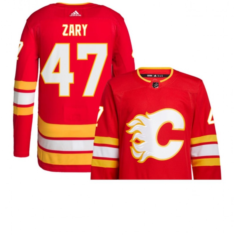 Men's Calgary Flames #47 Connor Zary Red Stitched Jersey Men's Calgary Flames #47 Connor Zary Red Stitched Jersey