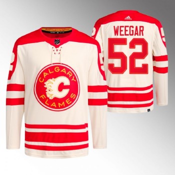 Men's Calgary Flames #52 MacKenzie Weegar 2023 Cream Heritage Classic Primegreen Stitched Jersey Men's Calgary Flames #52 MacKenzie Weegar 2023 Cream Heritage Classic Primegreen Stitched Jersey