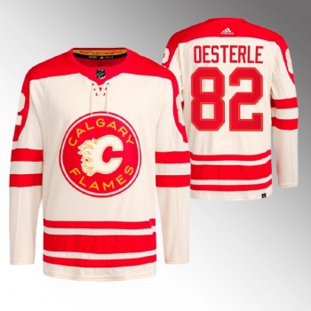 Men's Calgary Flames #82 Jordan Oesterle 2023 Cream Heritage Classic Primegreen Stitched Jersey Men's Calgary Flames #82 Jordan Oesterle 2023 Cream Heritage Classic Primegreen Stitched Jersey
