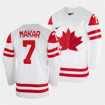 Men's Canada Hockey #7 Cale Makar 2022 Beijing Winter Olympic White Stitched Jersey Men's Canada Hockey #7 Cale Makar 2022 Beijing Winter Olympic White Stitched Jersey