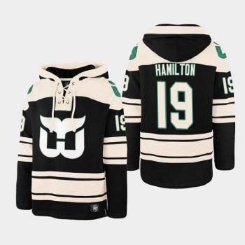 Men's Carolina Hurricanes #19 Dougie Hamilton Black Ageless Must-Have Lace-Up Pullover Hoodie Men's Carolina Hurricanes #19 Dougie Hamilton Black Ageless Must-Have Lace-Up Pullover Hoodie