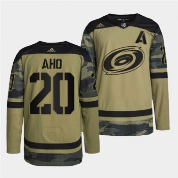 Men's Carolina Hurricanes #20 Sebastian Aho 2022 Camo Military Appreciation Night Stitched Jersey Men's Carolina Hurricanes #20 Sebastian Aho 2022 Camo Military Appreciation Night Stitched Jersey