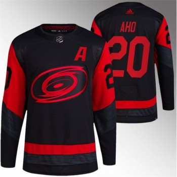 Men's Carolina Hurricanes #20 Sebastian Aho Black Red Stadium Series Breakaway Stitched Jersey Men's Carolina Hurricanes #20 Sebastian Aho Black Red Stadium Series Breakaway Stitched Jersey