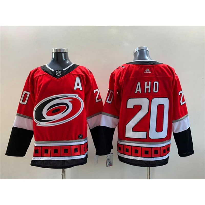 Men's Carolina Hurricanes #20 Sebastian Aho Red Stitched Jersey Men's Carolina Hurricanes #20 Sebastian Aho Red Stitched Jersey