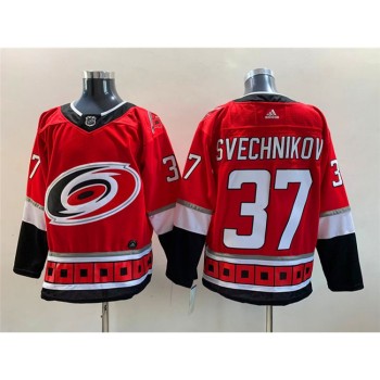 Men's Carolina Hurricanes #37 Andrei Svechnikov Red Stitched Jersey Men's Carolina Hurricanes #37 Andrei Svechnikov Red Stitched Jersey