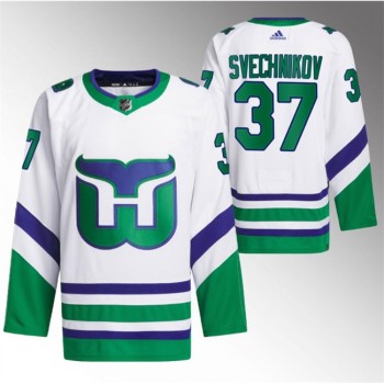 Men's Carolina Hurricanes #37 Andrei Svechnikov White Stitched Jersey Men's Carolina Hurricanes #37 Andrei Svechnikov White Stitched Jersey