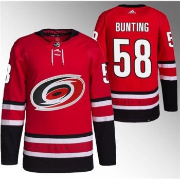 Men's Carolina Hurricanes #58 Michael Bunting Red Stitched Jersey Men's Carolina Hurricanes #58 Michael Bunting Red Stitched Jersey
