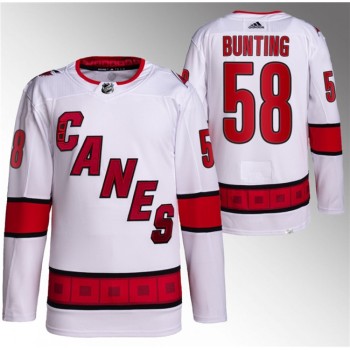 Men's Carolina Hurricanes #58 Michael Bunting White Stitched Jersey Men's Carolina Hurricanes #58 Michael Bunting White Stitched Jersey