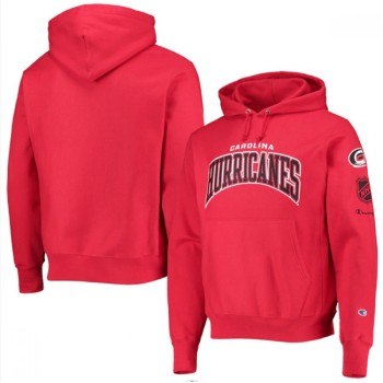 Men's Carolina Hurricanes Red Champion O&B Capsule II Pullover Hoodie Men's Carolina Hurricanes Red Champion O&B Capsule II Pullover Hoodie