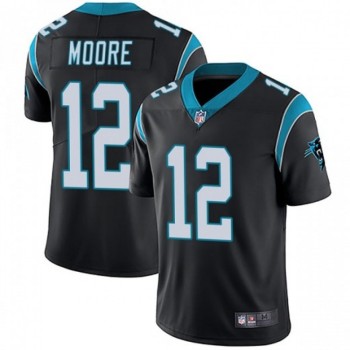 Men's Carolina Panthers #12 DJ Moore Black Vapor Untouchable Limited Stitched Jersey Men's Carolina Panthers #12 DJ Moore Black Vapor Untouchable Limited Stitched Jersey