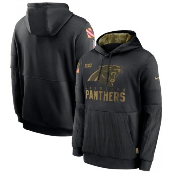 Men's Carolina Panthers 2020 Black Salute to Service Sideline Performance Pullover Hoodie Men's Carolina Panthers 2020 Black Salute to Service Sideline Performance Pullover Hoodie
