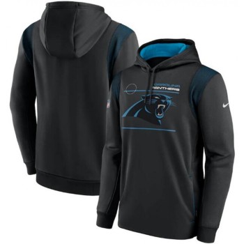 Men's Carolina Panthers 2021 Black Sideline Logo Performance Pullover Hoodie Men's Carolina Panthers 2021 Black Sideline Logo Performance Pullover Hoodie