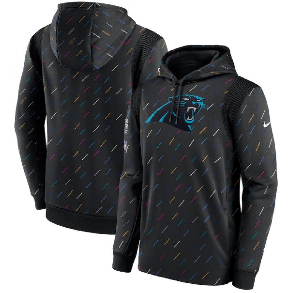 Men's Carolina Panthers 2021 Charcoal Crucial Catch Therma Pullover Hoodie