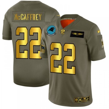 Men's Carolina Panthers #22 Christian McCaffrey 2019 Olive/Gold Salute To Service Limited Stitched NFL Jersey Men's Carolina Panthers #22 Christian McCaffrey 2019 Olive/Gold Salute To Service Limited Stitched NFL Jersey