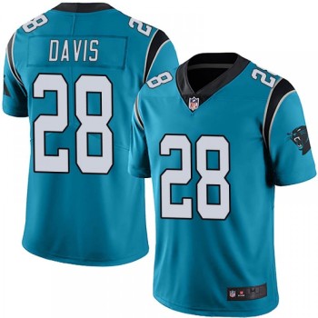 Men's Carolina Panthers #28 Mike Davis Blue Vapor Untouchable Limited Stitched Jersey Men's Carolina Panthers #28 Mike Davis Blue Vapor Untouchable Limited Stitched Jersey