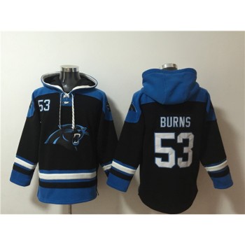 Men's Carolina Panthers #53 Brian Burns Black Ageless Must-Have Lace-Up Pullover Hoodie Men's Carolina Panthers #53 Brian Burns Black Ageless Must-Have Lace-Up Pullover Hoodie