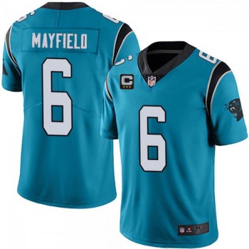 Men's Carolina Panthers #6 Baker Mayfield Blue With 3-star C Patch Vapor Untouchable Limited Stitched Jersey Men's Carolina Panthers #6 Baker Mayfield Blue With 3-star C Patch Vapor Untouchable Limited Stitched Jersey