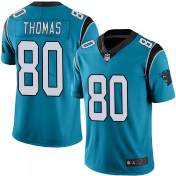 Men's Carolina Panthers #80 Ian Thomas Blue Vapor Untouchable Limited Stitched Jersey Men's Carolina Panthers #80 Ian Thomas Blue Vapor Untouchable Limited Stitched Jersey