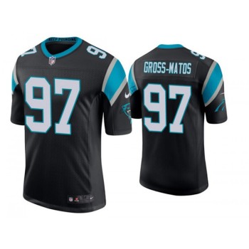 Men's Carolina Panthers #97 Yetur Gross-Matos Black Stitched Jersey Men's Carolina Panthers #97 Yetur Gross-Matos Black Stitched Jersey