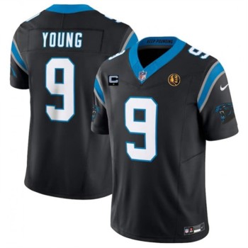 Men's Carolina Panthers #9 Bryce Young Black 2023 F.U.S.E. With 1-star C Patch And John Madden Patch Vapor Limited Stitched Football Jersey Men's Carolina Panthers #9 Bryce Young Black 2023 F.U.S.E. With 1-star C Patch And John Madden Patch Vapor Limited Stitched Football Jersey