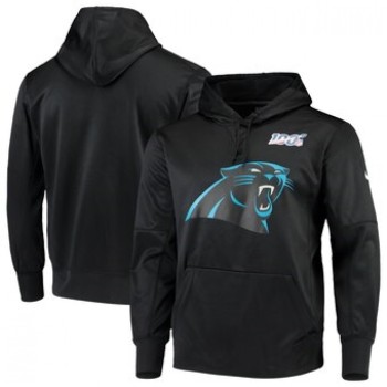 Men's Carolina Panthers Black 100th Season Primary Logo Circuit Performance Pullover Hoodie Men's Carolina Panthers Black 100th Season Primary Logo Circuit Performance Pullover Hoodie