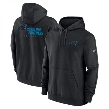 Men's Carolina Panthers Black Sideline Club Fleece Pullover Hoodie Men's Carolina Panthers Black Sideline Club Fleece Pullover Hoodie