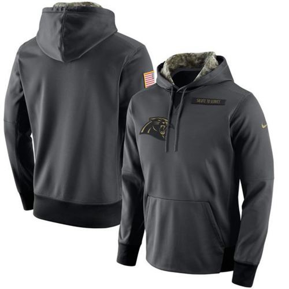 Men's Carolina Panthers Anthracite Salute to Service Player Performance Hoodie