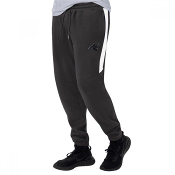 Men's Carolina Panthers Starter Black/White Goal Post Fleece Pants Men's Carolina Panthers Starter Black/White Goal Post Fleece Pants