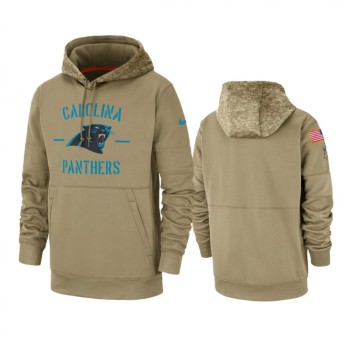 Men's Carolina Panthers Tan 2019 Salute to Service Sideline Therma Pullover Hoodie Men's Carolina Panthers Tan 2019 Salute to Service Sideline Therma Pullover Hoodie
