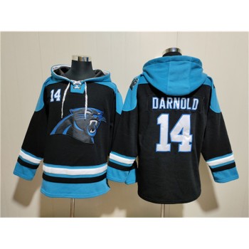 Men's Carolina Panthers #14 Sam Darnold Black Ageless Must-Have Lace-Up Pullover Hoodie Men's Carolina Panthers #14 Sam Darnold Black Ageless Must-Have Lace-Up Pullover Hoodie