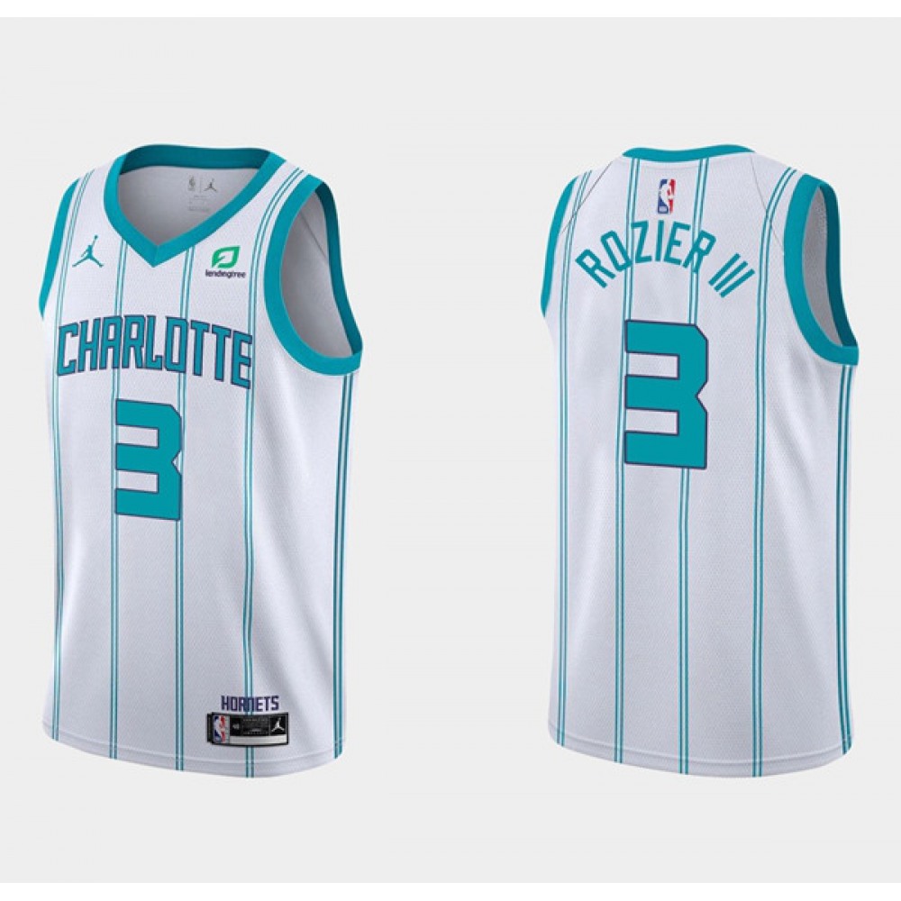 Men's Charlotte Hornets #3 Terry Rozier III White Stitched Basketball Jersey