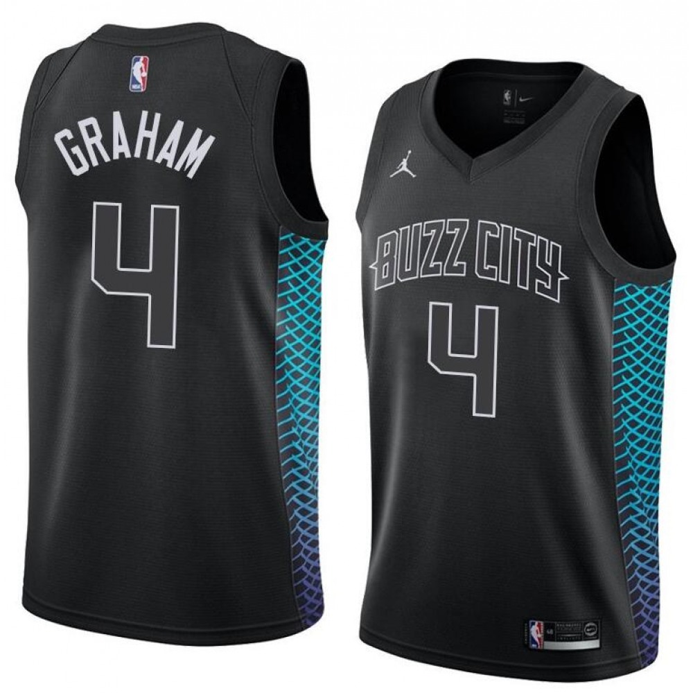 Men's Charlotte Hornets #4 Devonte'Graham Black City Edition Stitched NBA Jersey