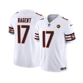 Men's Chicago Bears #17 Tyson Bagent White 2023 F.U.S.E. With John Madden Patch Vapor Limited Stitched Football Jersey Men's Chicago Bears #17 Tyson Bagent White 2023 F.U.S.E. With John Madden Patch Vapor Limited Stitched Football Jersey