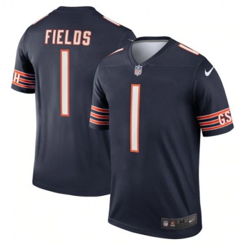 Men's Chicago Bears #1 Justin Fields Navy Stitched Football Jersey Men's Chicago Bears #1 Justin Fields Navy Stitched Football Jersey