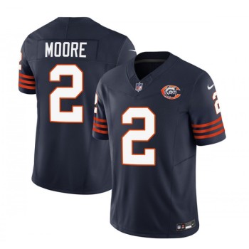 Men's Chicago Bears #2 DJ Moore Navy 2023 F.U.S.E. Throwback Limited Stitched Football Jersey Men's Chicago Bears #2 DJ Moore Navy 2023 F.U.S.E. Throwback Limited Stitched Football Jersey