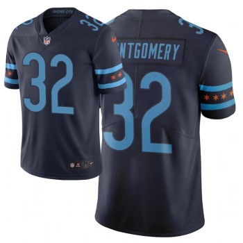 Men's Chicago Bears #32 David Montgomery Navy 2019 City Edition Limited Stitched NFL Jersey Men's Chicago Bears #32 David Montgomery Navy 2019 City Edition Limited Stitched NFL Jersey
