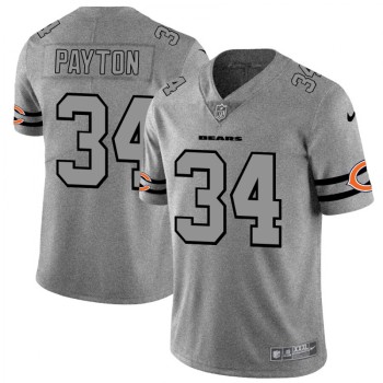 Men's Chicago Bears #34 Walter Payton 2019 Gray Gridiron Team Logo Limited Stitched NFL Jersey Men's Chicago Bears #34 Walter Payton 2019 Gray Gridiron Team Logo Limited Stitched NFL Jersey
