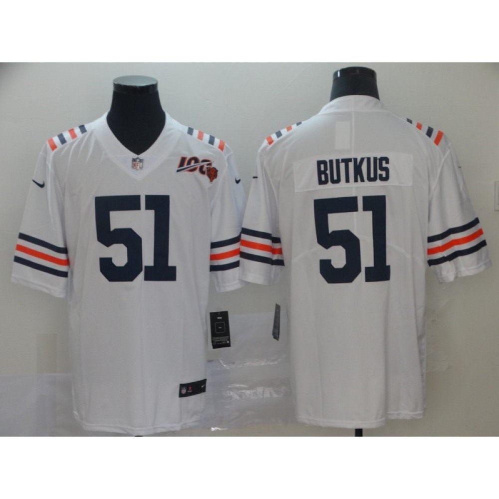 Men's Chicago Bears #51 Dick Butkus White Vapor Untouchable Limited Stitched NFL Jersey