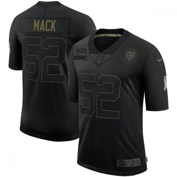 Men's Chicago Bears #52 Khalil Mack 2020 Black Salute To Service Limited Stitched Jersey Men's Chicago Bears #52 Khalil Mack 2020 Black Salute To Service Limited Stitched Jersey