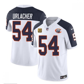 Men's Chicago Bears #54 Brian Urlacher White/Navy 2023 F.U.S.E. With 4-star C PatchThrowback Limited Stitched Football Jersey Men's Chicago Bears #54 Brian Urlacher White/Navy 2023 F.U.S.E. With 4-star C PatchThrowback Limited Stitched Football Jersey