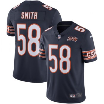 Men's Chicago Bears #58 Roquan Smith Navy 2019 100th Season Limited Stitched NFL Jersey Men's Chicago Bears #58 Roquan Smith Navy 2019 100th Season Limited Stitched NFL Jersey