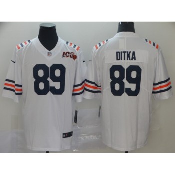 Men's Chicago Bears #89 Mike Ditka White 2019 100th Season Limited Stitched NFL Jersey Men's Chicago Bears #89 Mike Ditka White 2019 100th Season Limited Stitched NFL Jersey
