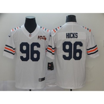 Men's Chicago Bears #96 Akiem Hicks White 2019 100th Season Limited Stitched NFL Jersey Men's Chicago Bears #96 Akiem Hicks White 2019 100th Season Limited Stitched NFL Jersey